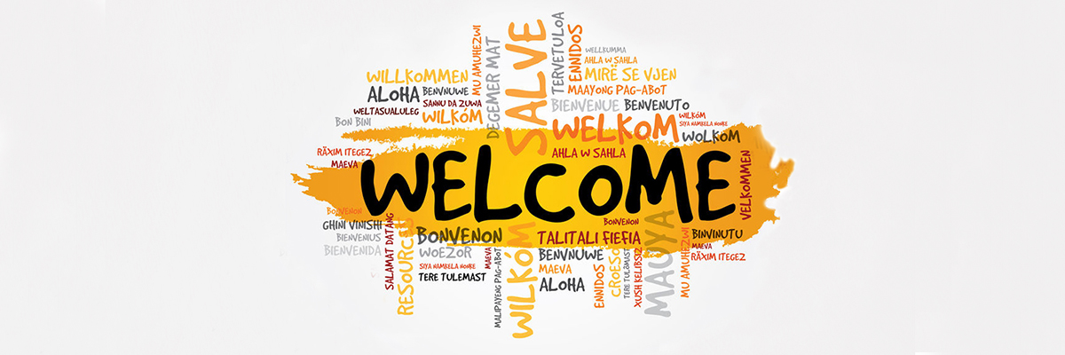 Slide Image. Vector image of the word "Welcome2 in multiple languages
